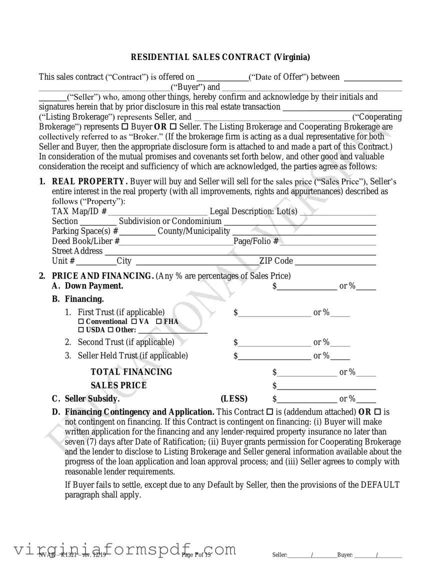 No Broker Residential Sales Virginia Form