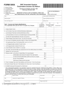 Virginia 500X Form