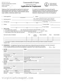 Virginia Job Application Form