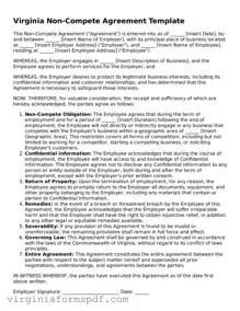 Legal Virginia Non-compete Agreement Template