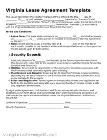 Legal Virginia Lease Agreement Template