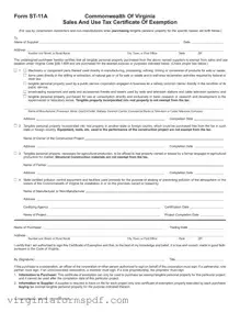 Virginia St 11A Form