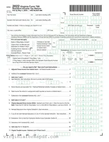Virginia State Tax Return 760 Form