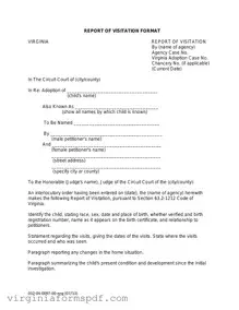 Visitation Status At Virginia Form