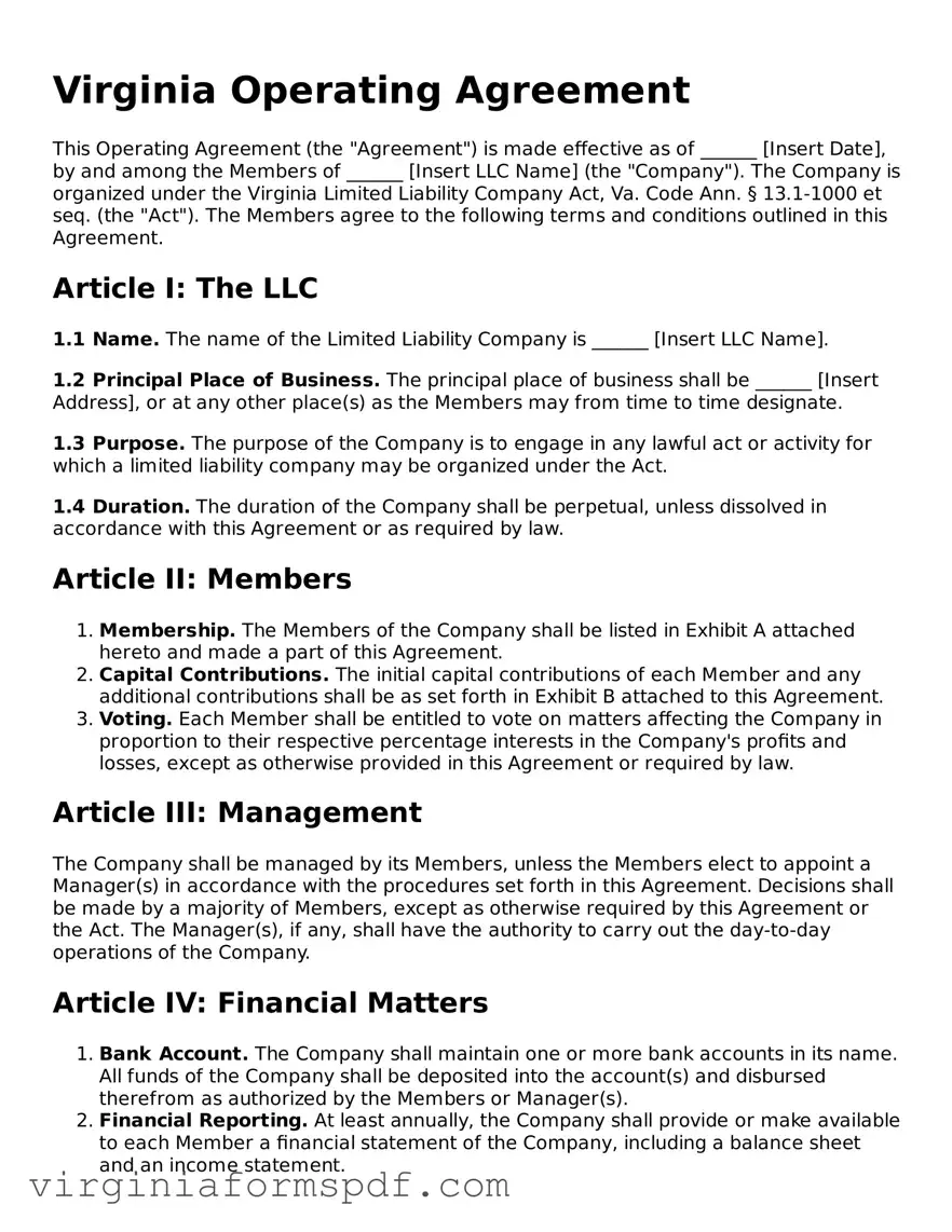 Legal Virginia Operating Agreement Template