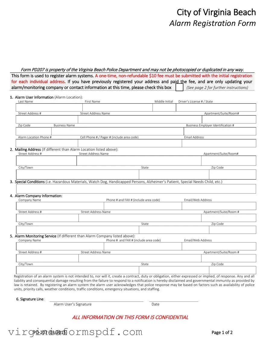 Virginia Pd 207 Form
