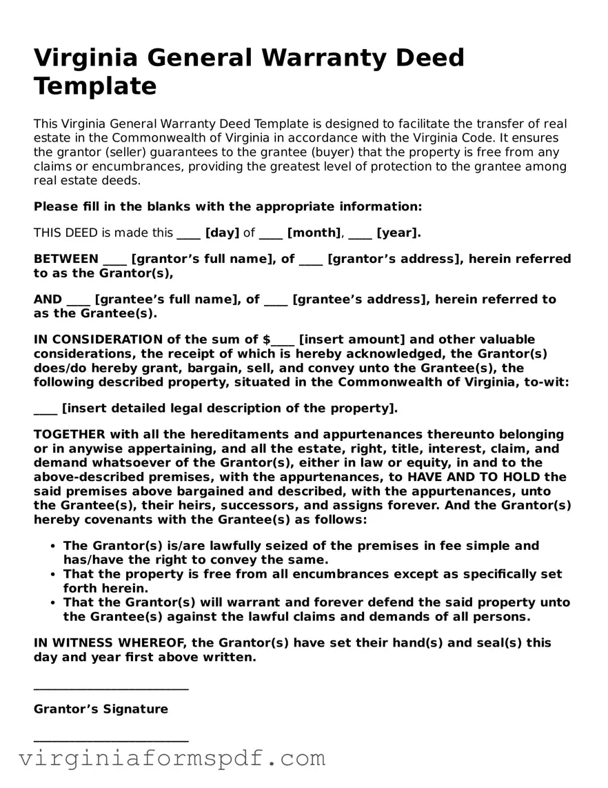 Legal Virginia Deed Template