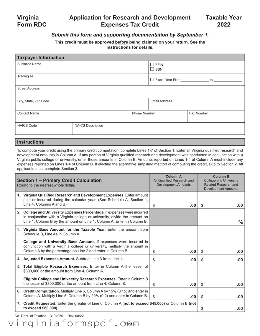 Virginia Rdc Form