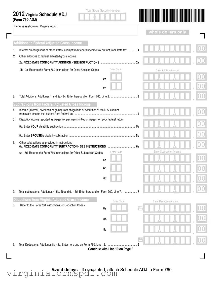 Virginia Schedule Adj Form