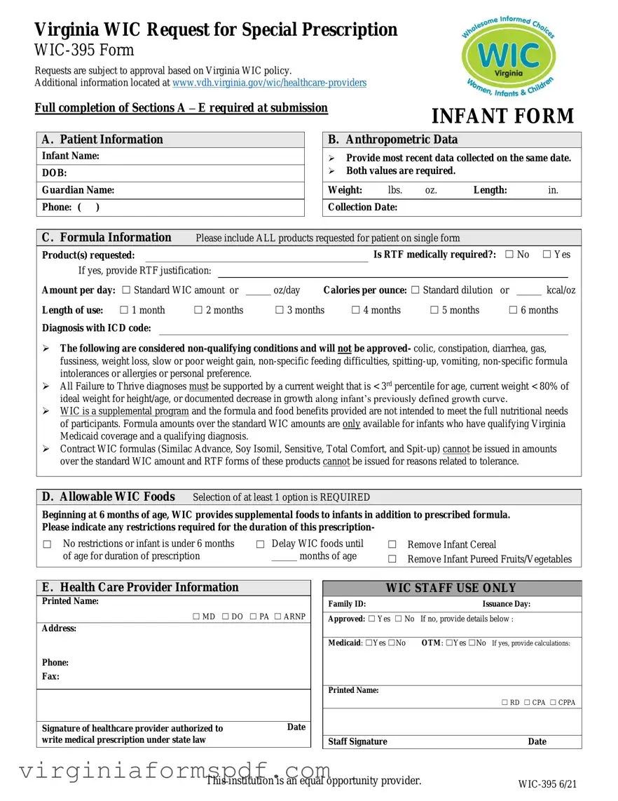 Virginia Wic 395 Form