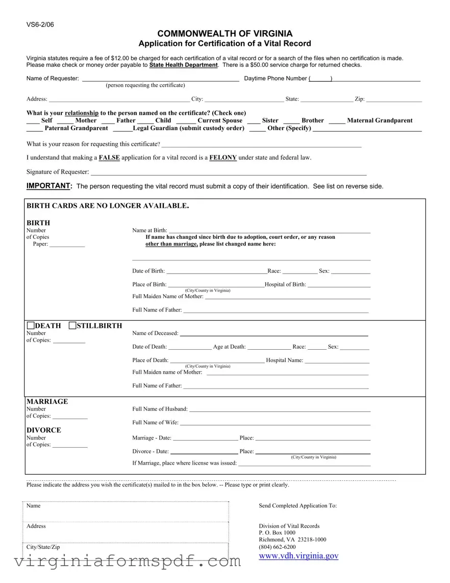 Vs 6 Virginia Form